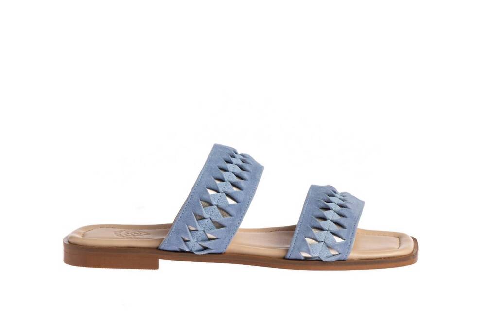 NEW MARIETTA CHROUSALA women's apostolia leather sandals in azul